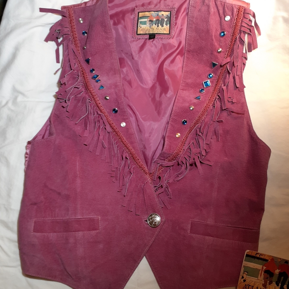 Vintage Suede Vest, Atlantic Beach Leather Coat Works